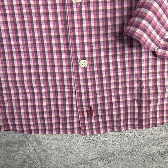 Johnnie-O Shirt Mens XL Pink Plaid Prep-Formance Button Long Sleeve Nylon Bamboo - Picture 4 of 9
